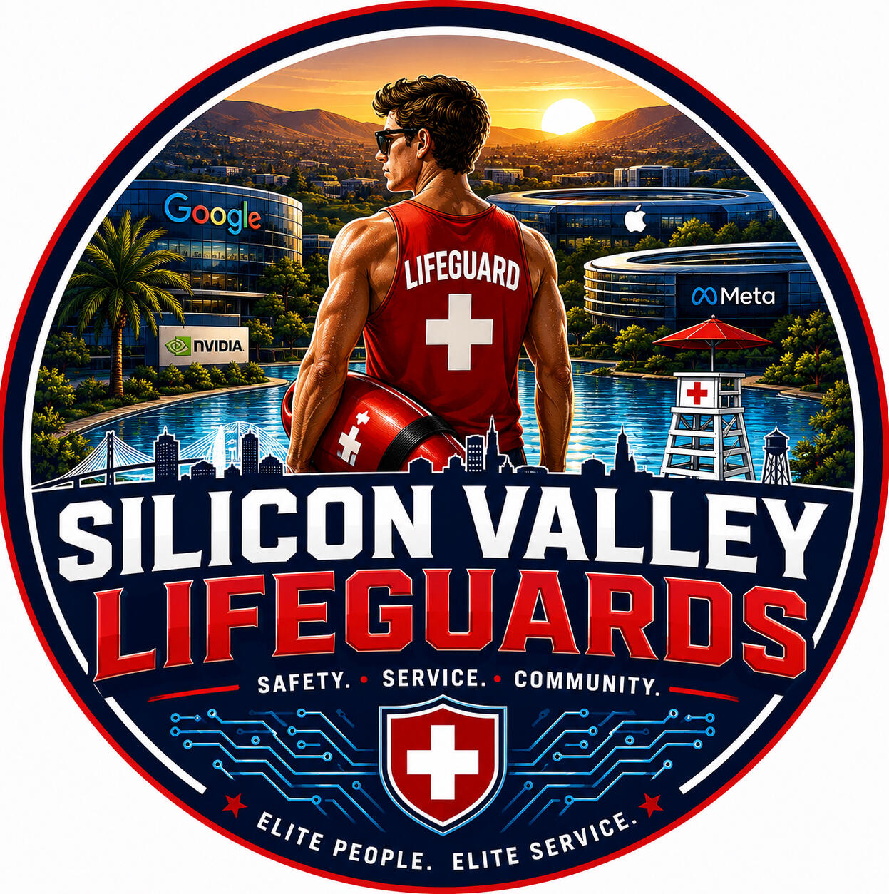 Silicon Valley Bay area private lifeguard pool party private guards water safety birthday lake
